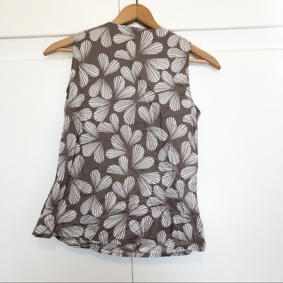 Boden Tank Top Shell Women US6 UK10 Beaded Embellished Collar Floral Taupe Whit - Picture 6 of 8